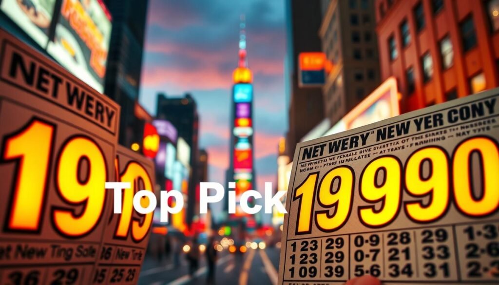 A visually striking composition featuring a montage of New York Lottery winning numbers displayed prominently on oversized, glowing lottery tickets, set against a vibrant city skyline at twilight. In the foreground, detailed close-ups of lottery tickets with bold, colorful numbers, glistening under bright, warm lights, evoke excitement. The middle ground includes a blurred view of a bustling street, hinting at the lively spirit of New York City, while in the background, iconic landmarks like the Empire State Building and Times Square are illuminated, bathing the scene in a rich, golden glow. The image conveys a sense of optimism and anticipation, ideal for readers exploring the concept of "Top Pick Lotto" winning strategies. A visually striking composition featuring a montage of New York Lottery winning numbers displayed prominently on oversized, glowing lottery tickets, set against a vibrant city skyline at twilight. In the foreground, detailed close-ups of lottery tickets with bold, colorful numbers, glistening under bright, warm lights, evoke excitement. The middle ground includes a blurred view of a bustling street, hinting at the lively spirit of New York City, while in the background, iconic landmarks like the Empire State Building and Times Square are illuminated, bathing the scene in a rich, golden glow. The image conveys a sense of optimism and anticipation, ideal for readers exploring the concept of "Top Pick Lotto" winning strategies.