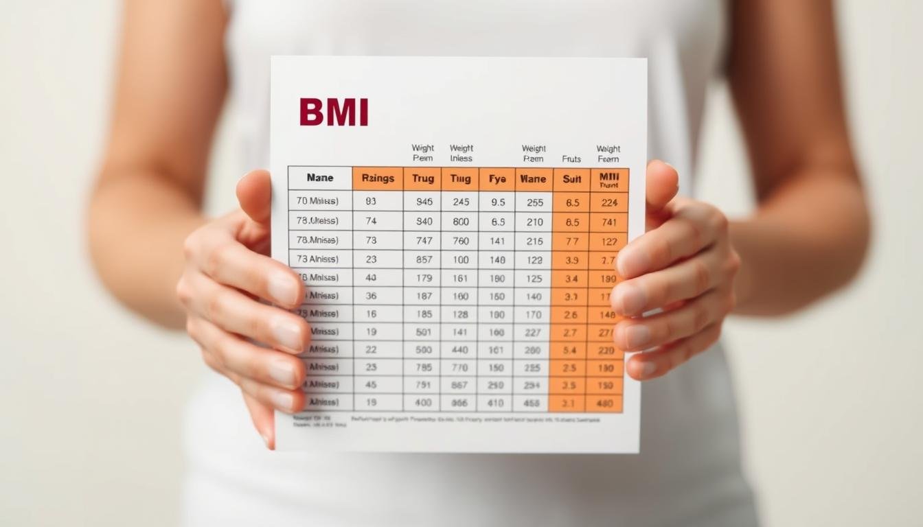 bmi chart printable