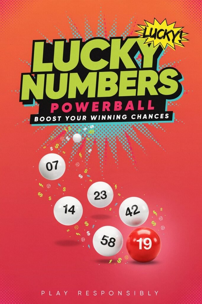 A visually striking composition showcasing six Powerball lottery numbers prominently in the foreground, designed in a vibrant, eye-catching font. Surround the numbers with a scattering of gold and silver coins, enhancing the theme of luck and fortune. In the middle ground, incorporate a soft-focus image of a lottery ticket, partially revealed, to connect with the lottery concept. The background should feature a dreamy, blurred depiction of a sparkling night sky filled with stars, conveying a sense of aspiration and hope. Utilize warm, inviting lighting to create a magical atmosphere, and employ a shallow depth of field to focus on the numbers while softening the surroundings. The overall mood is one of excitement and possibility, inviting viewers to imagine their winning moment. numbers for powerball