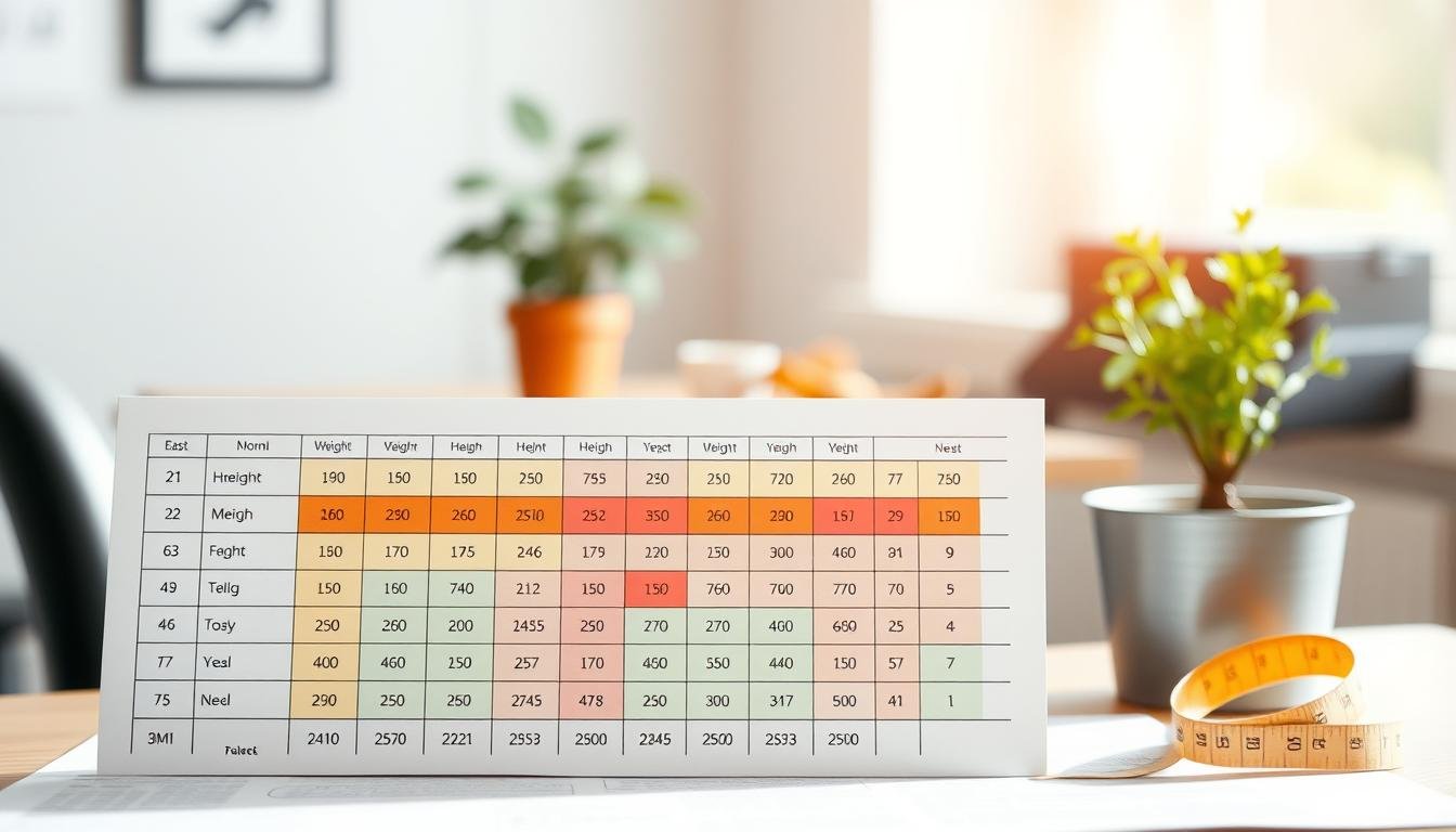 printable bmi chart