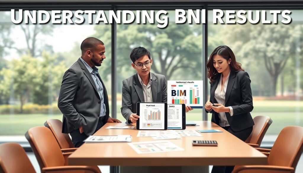 A professional-looking image showcasing a health-conscious setting that illustrates "Understanding BMI Results." In the foreground, a diverse group of three individuals in smart casual attire is engaged in a discussion over BMI results displayed on a digital tablet. The middle ground features a well-lit conference table with health charts, BMI calculation sheets, and a calculator, creating an inviting academic atmosphere. In the background, a large window provides soft natural light, with a view of a tranquil park scene, symbolizing well-being and health. The overall mood is informative and encouraging, promoting a positive understanding of BMI metrics. Use a warm color palette to evoke a sense of comfort and trust, with a shallow depth of field focusing on the group. A professional-looking image showcasing a health-conscious setting that illustrates "Understanding BMI Results." In the foreground, a diverse group of three individuals in smart casual attire is engaged in a discussion over BMI results displayed on a digital tablet. The middle ground features a well-lit conference table with health charts, BMI calculation sheets, and a calculator, creating an inviting academic atmosphere. In the background, a large window provides soft natural light, with a view of a tranquil park scene, symbolizing well-being and health. The overall mood is informative and encouraging, promoting a positive understanding of BMI metrics. Use a warm color palette to evoke a sense of comfort and trust, with a shallow depth of field focusing on the group.