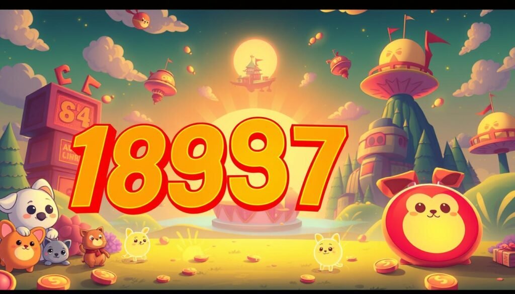 A vibrant digital illustration depicting the concept of "jackpot number changes" within the popular game "Adopt Me." In the foreground, showcase a colorful and animated display of changing numbers, illuminated with neon colors that evoke a sense of excitement and anticipation. The middle ground features playful, stylized game icons, such as pets and in-game currency, subtly surrounding the numbers. In the background, a whimsical, cartoonish landscape reminiscent of "Adopt Me," with floating islands and cheerful skies, creates an engaging atmosphere. Use warm, bright lighting to enhance the playful mood and highlight the dynamic nature of the changing numbers. The perspective should be slightly tilted upwards, giving a sense of looking into a magical world where the numbers come to life.